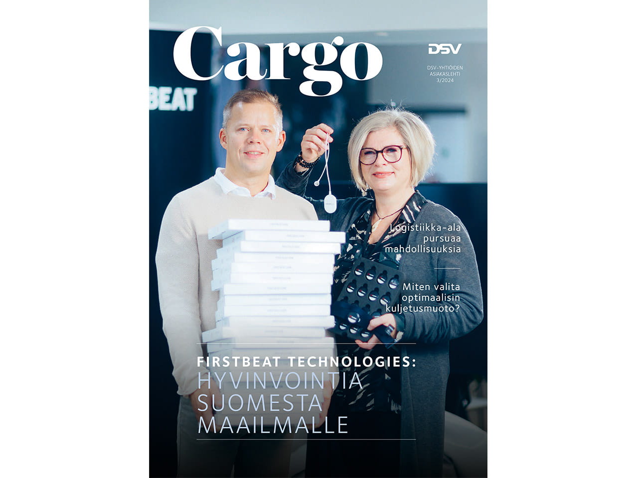 Suomen DSV-yhtiöiden asiakaslehti Cargo 3/2024. Kansikuva.